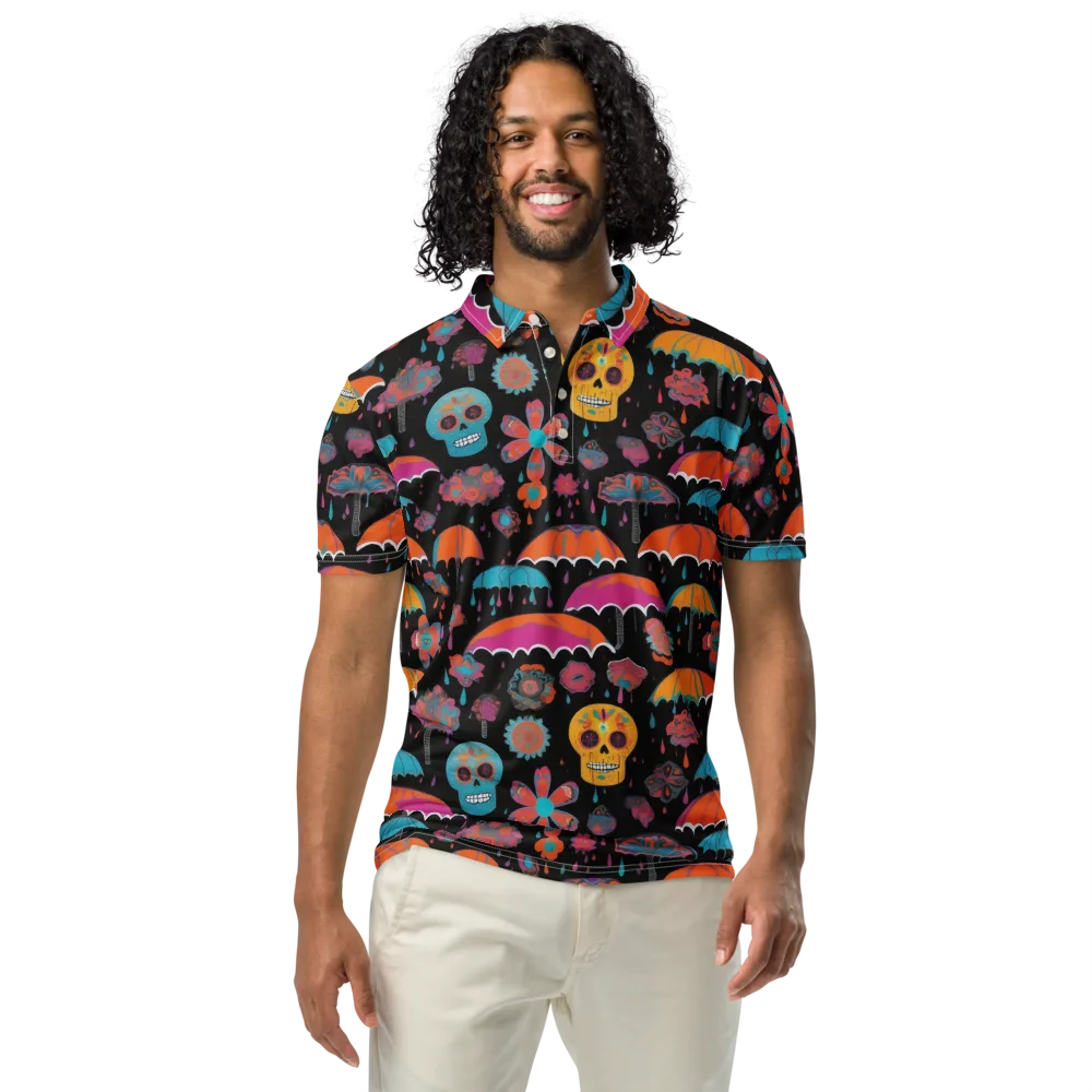 Skull Shower on Men's Slim Fit Polo Shirt — Front