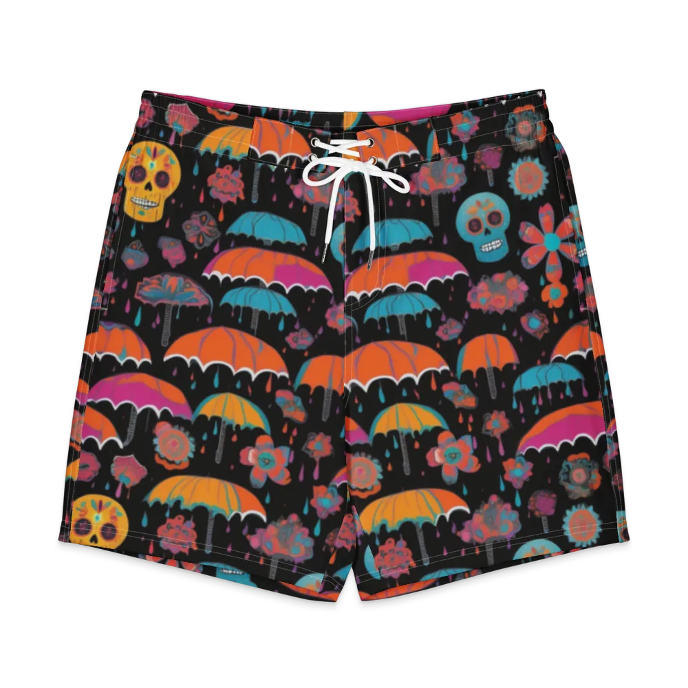 Skull Shower on Men's Board Shorts — Front