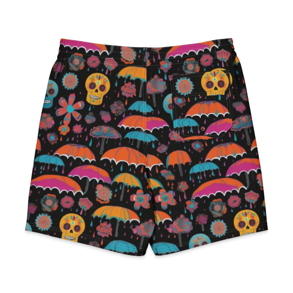 Skull Shower on Men's Board Shorts — Back