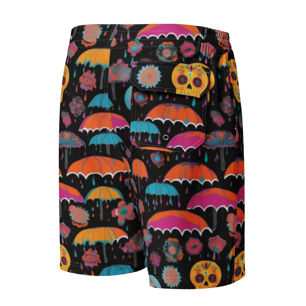 Skull Shower on Men's Board Shorts — Back