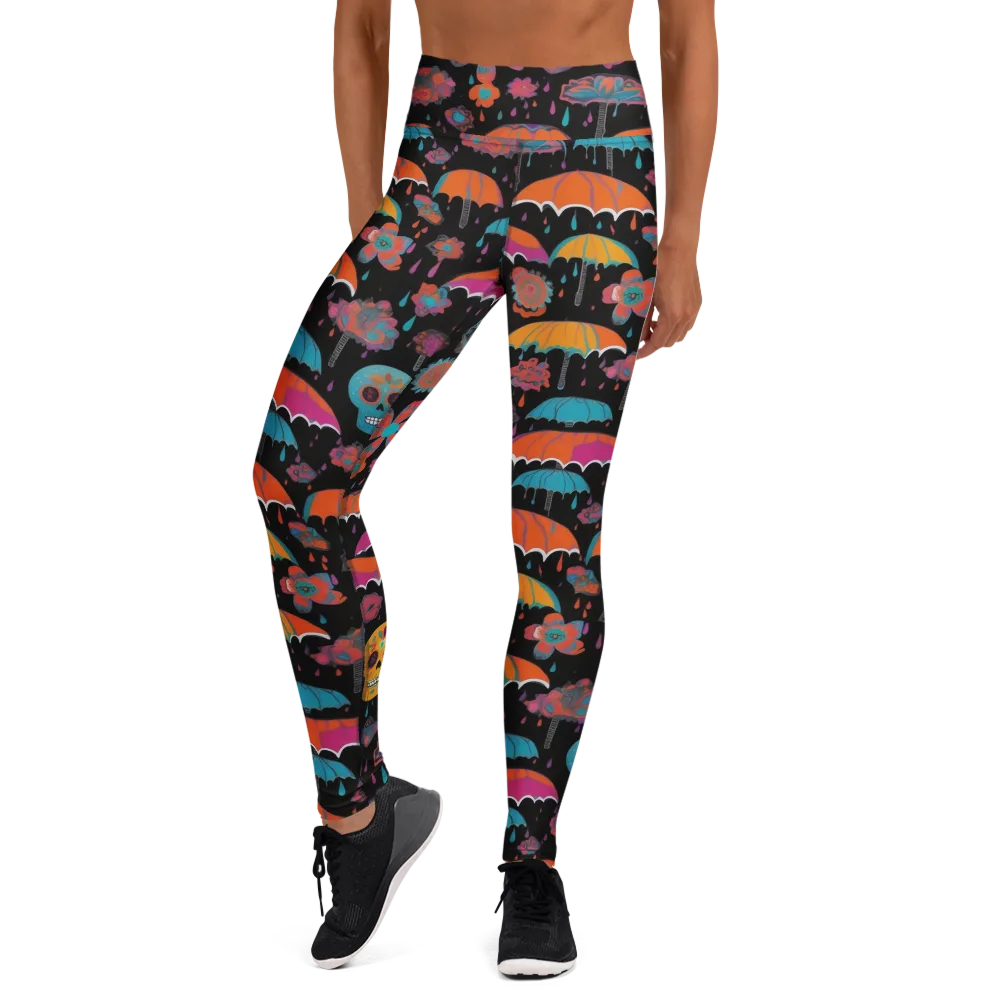 Skull Shower on Yoga Leggings — Front