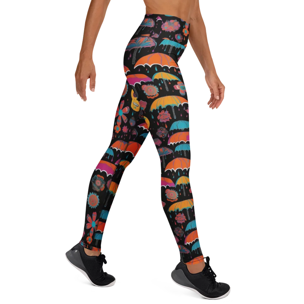 Skull Shower on Yoga Leggings — Right