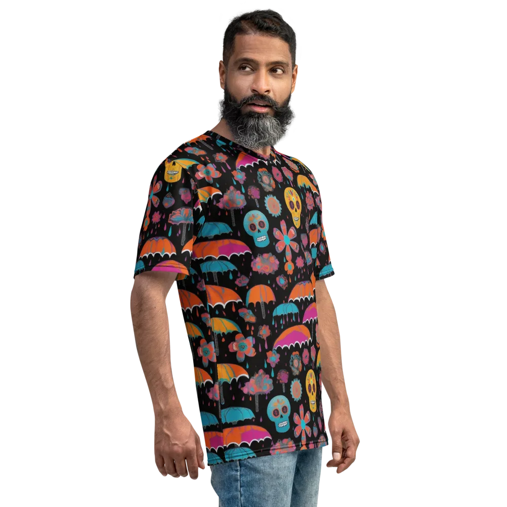 Skull Shower on Men's Crew Neck T-Shirt — Right