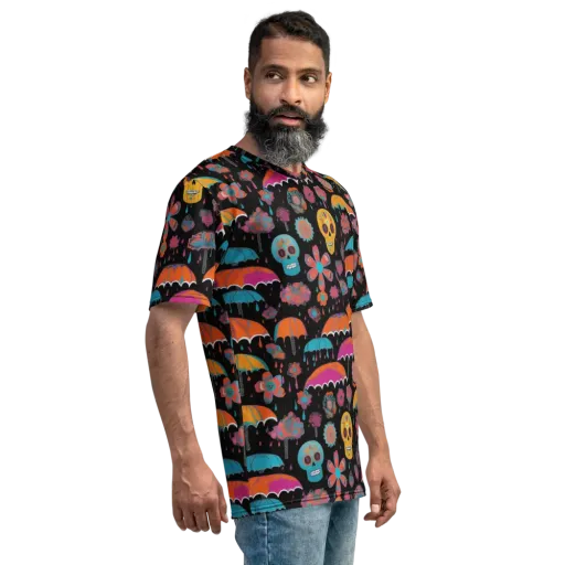 Skull Shower on a Men's Crew Neck T-Shirt