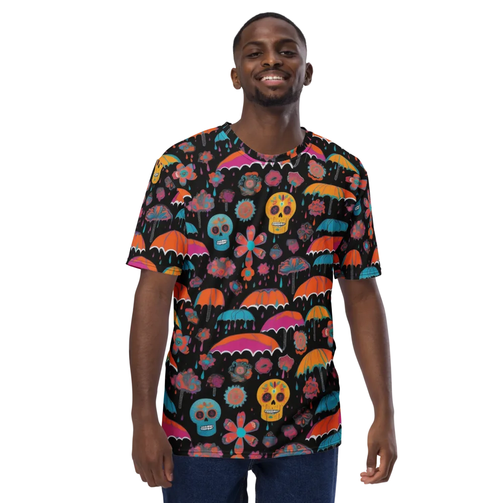 Skull Shower on Men's Crew Neck T-Shirt — Front
