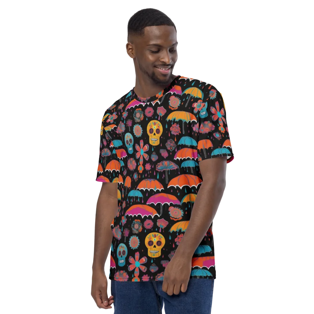Skull Shower on Men's Crew Neck T-Shirt — Left