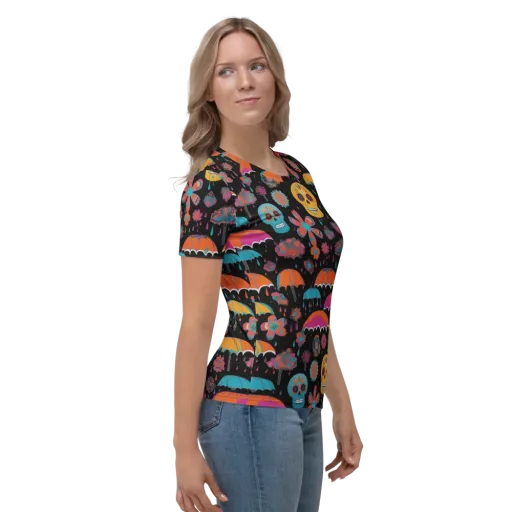 Skull Shower on a Women's Crew Neck T-Shirt