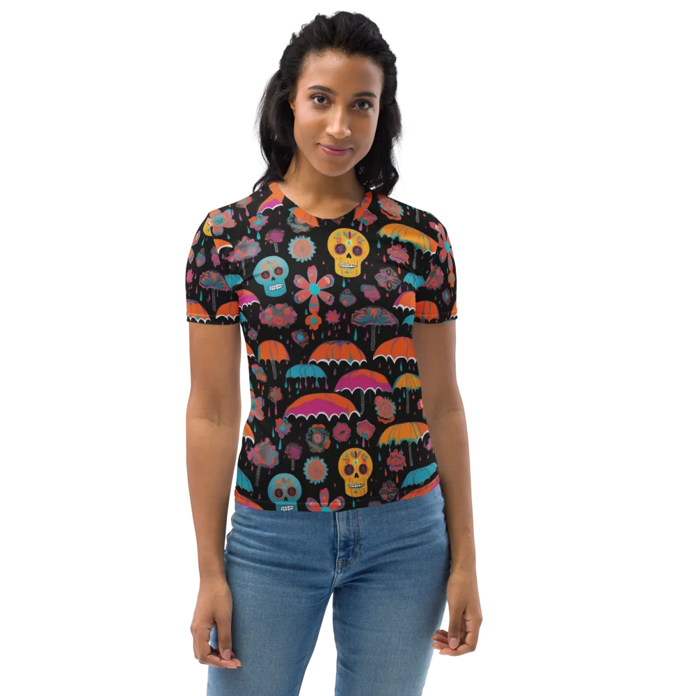 Skull Shower on Women's Crew Neck T-Shirt — Front