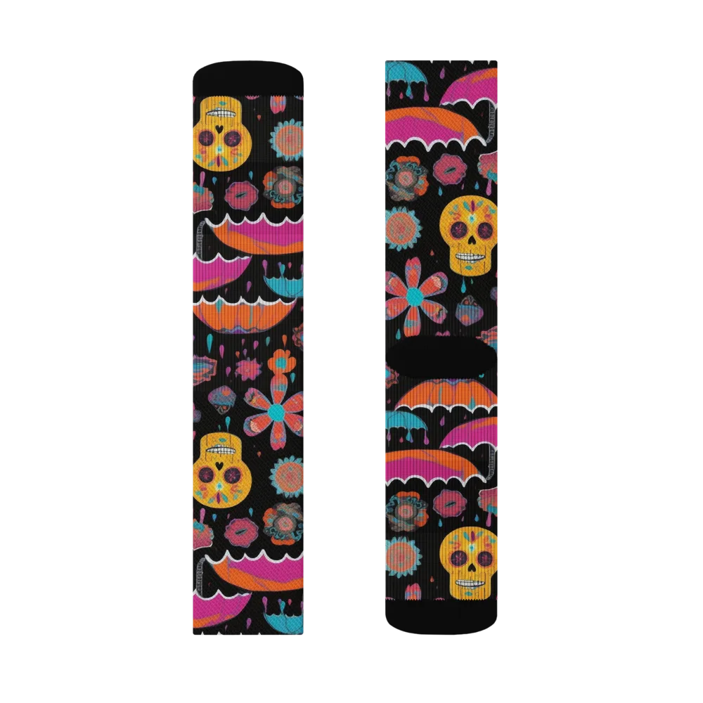 Skull Shower on Socks — Right Sock