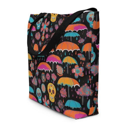 Skull Shower on a Large Tote Bag W/ Pocket