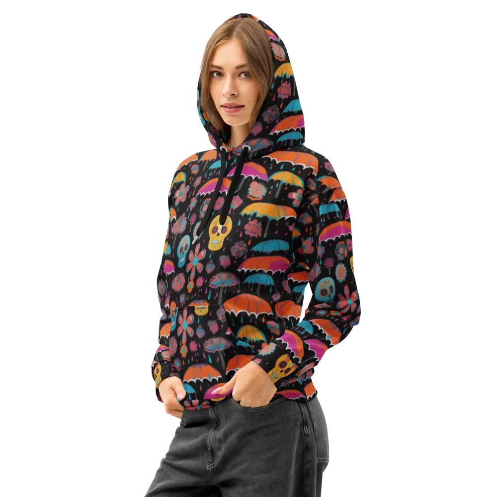 Skull Shower on Cotton Hoodie — Left Front