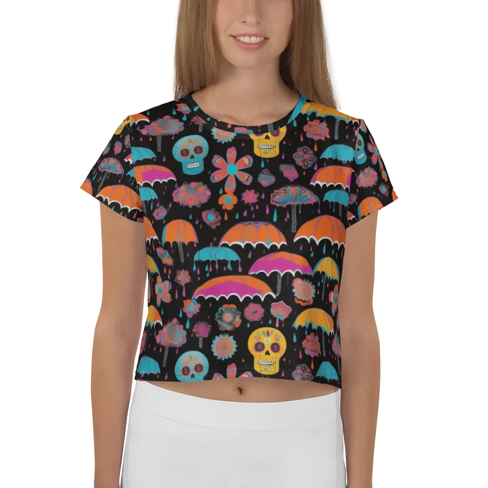 Skull Shower on Crop Tee — Front