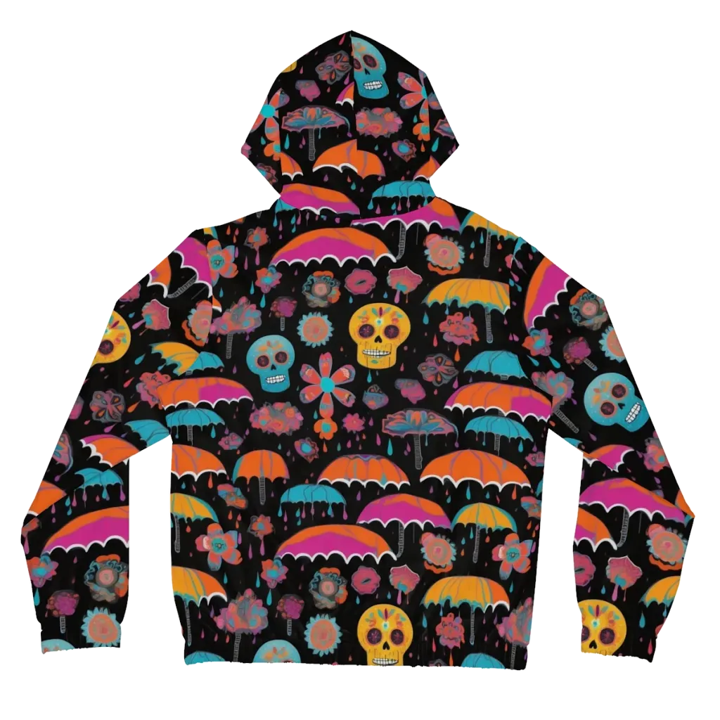 Skull Shower on Women's Full-Zip Hoodie — Back