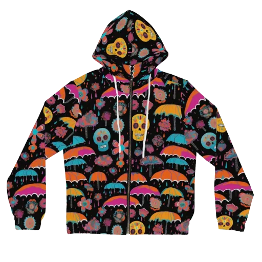 Skull Shower on a Women's Full-Zip Hoodie