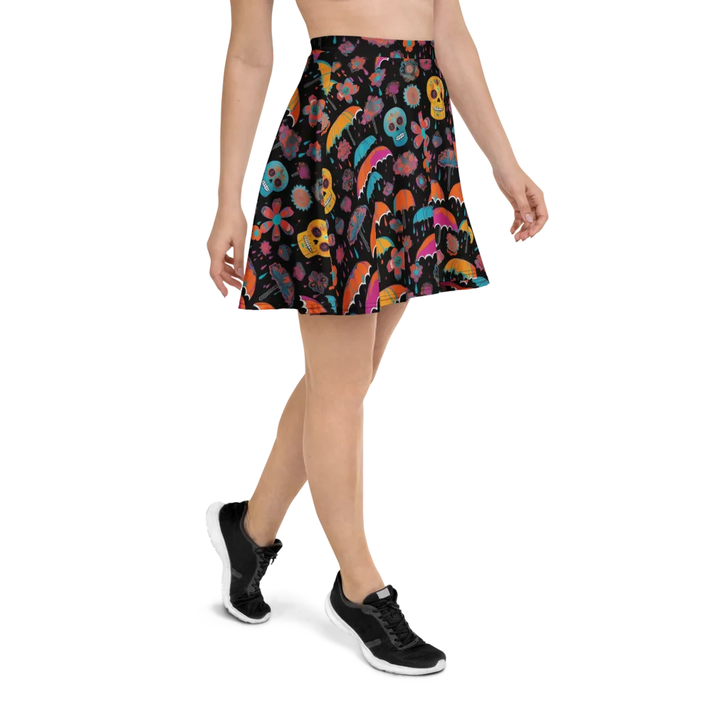 Skull Shower on Skater Skirt — Right