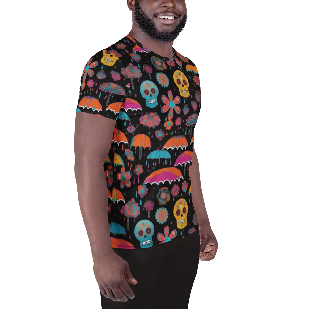 Skull Shower on Men's Athletic T-Shirt — Right