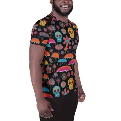 Skull Shower on a Men's Athletic T-Shirt