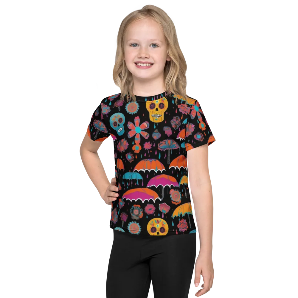 Skull Shower on Kids Crew Neck T-Shirt — Front