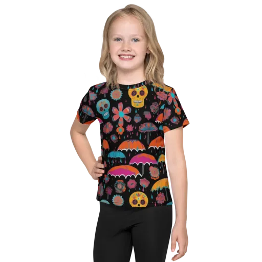 Skull Shower on a Kids Crew Neck T-Shirt