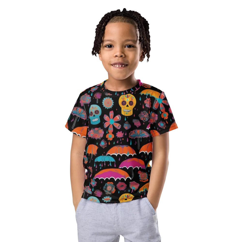 Skull Shower on Kids Crew Neck T-Shirt — Front