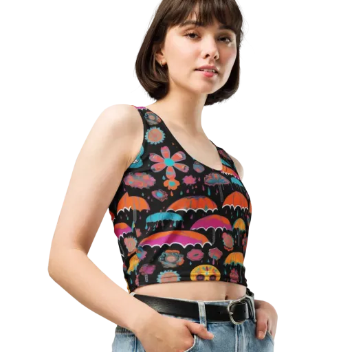 Skull Shower on a Crop Top