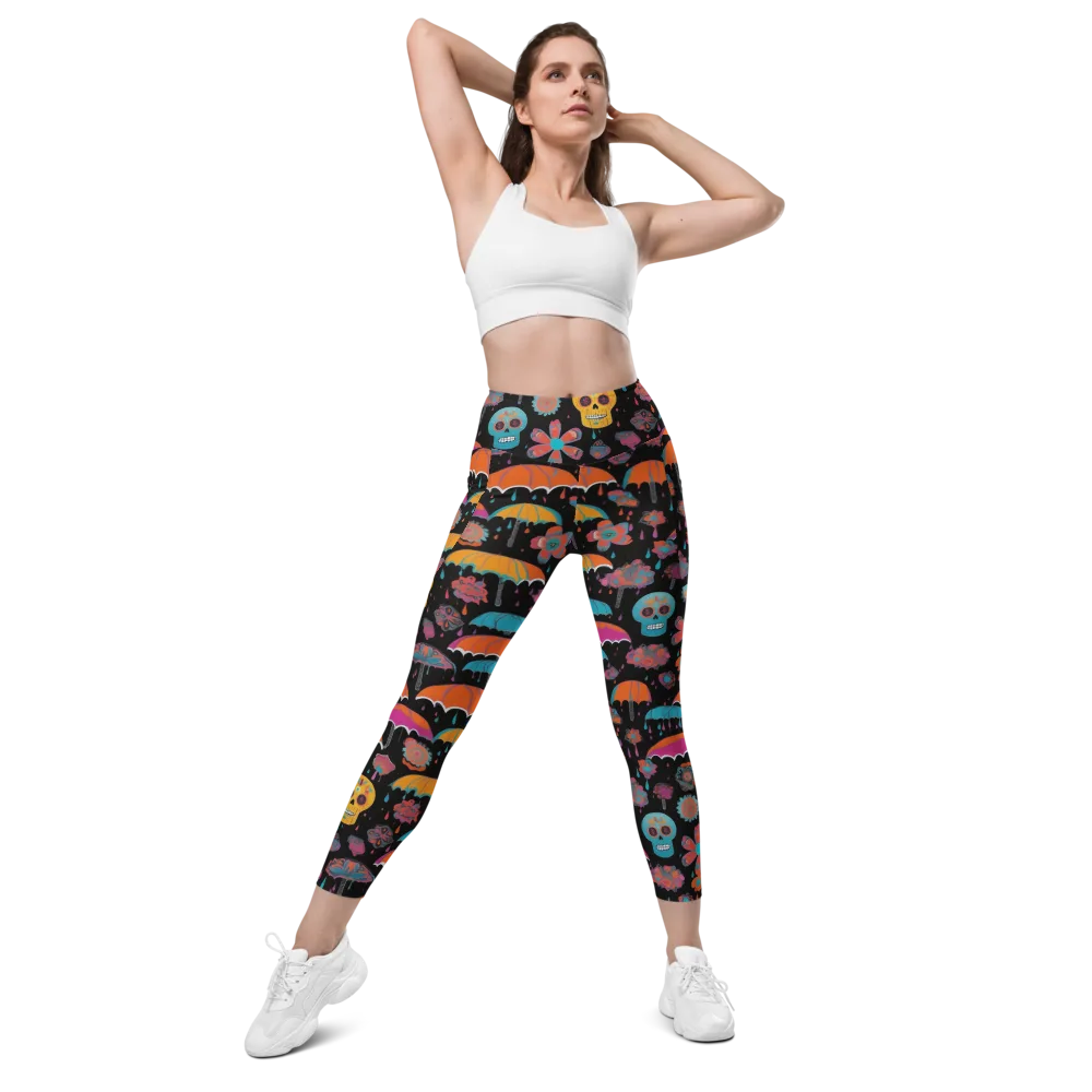 Skull Shower on Leggings with Pockets — Front