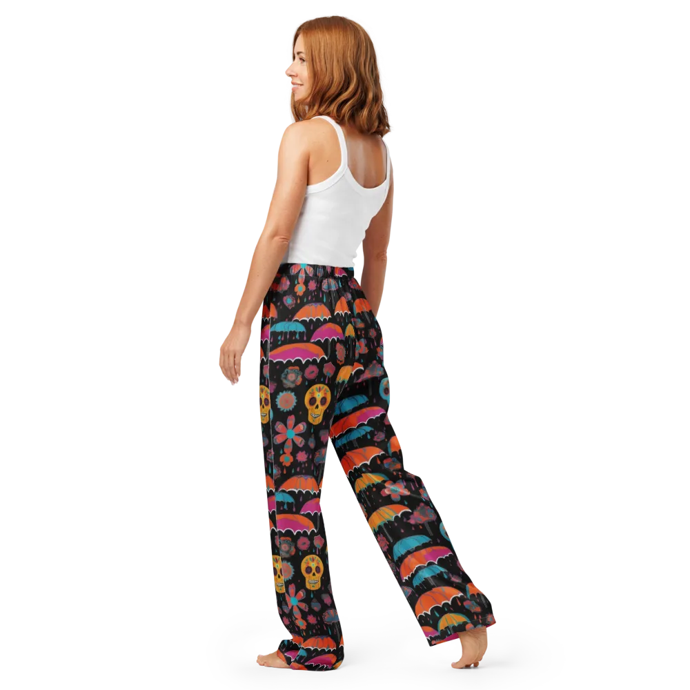 Skull Shower on Women's Pajama Pants — Back