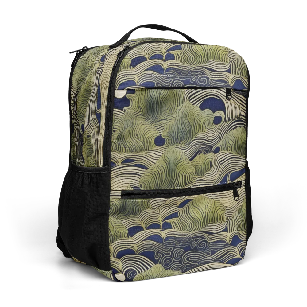 Indigo Tidal Song on Utility Backpack — Right Front