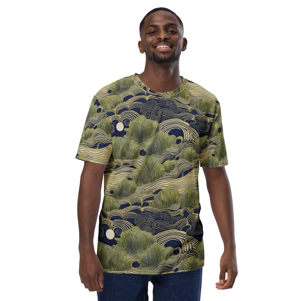 Indigo Tidal Song on Men's Crew Neck T-Shirt — Front