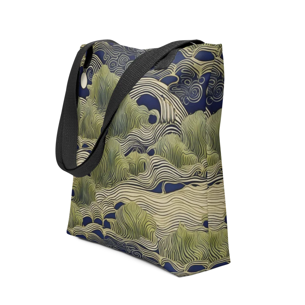 Indigo Tidal Song on Tote Bag — Front