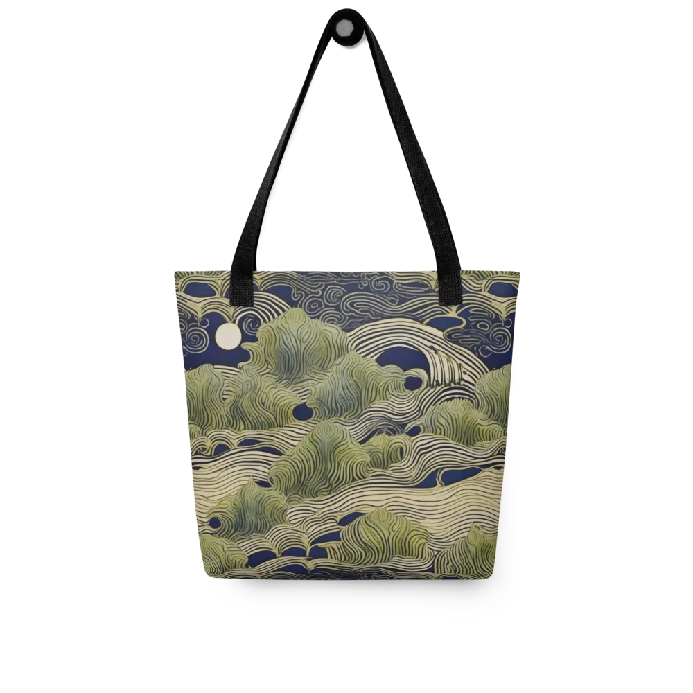 Indigo Tidal Song on Tote Bag — Front