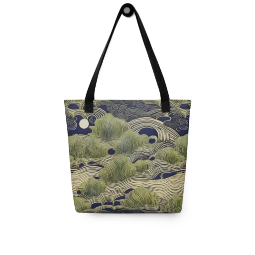 Indigo Tidal Song on a Tote Bag