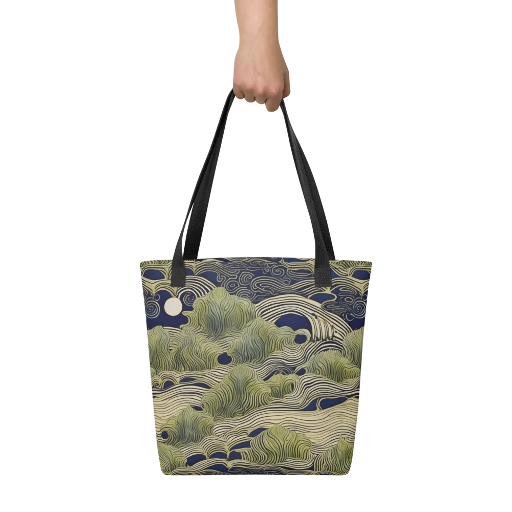 Indigo Tidal Song on Tote Bag — Front