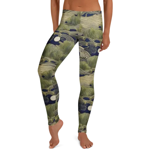 Indigo Tidal Song on a Leggings