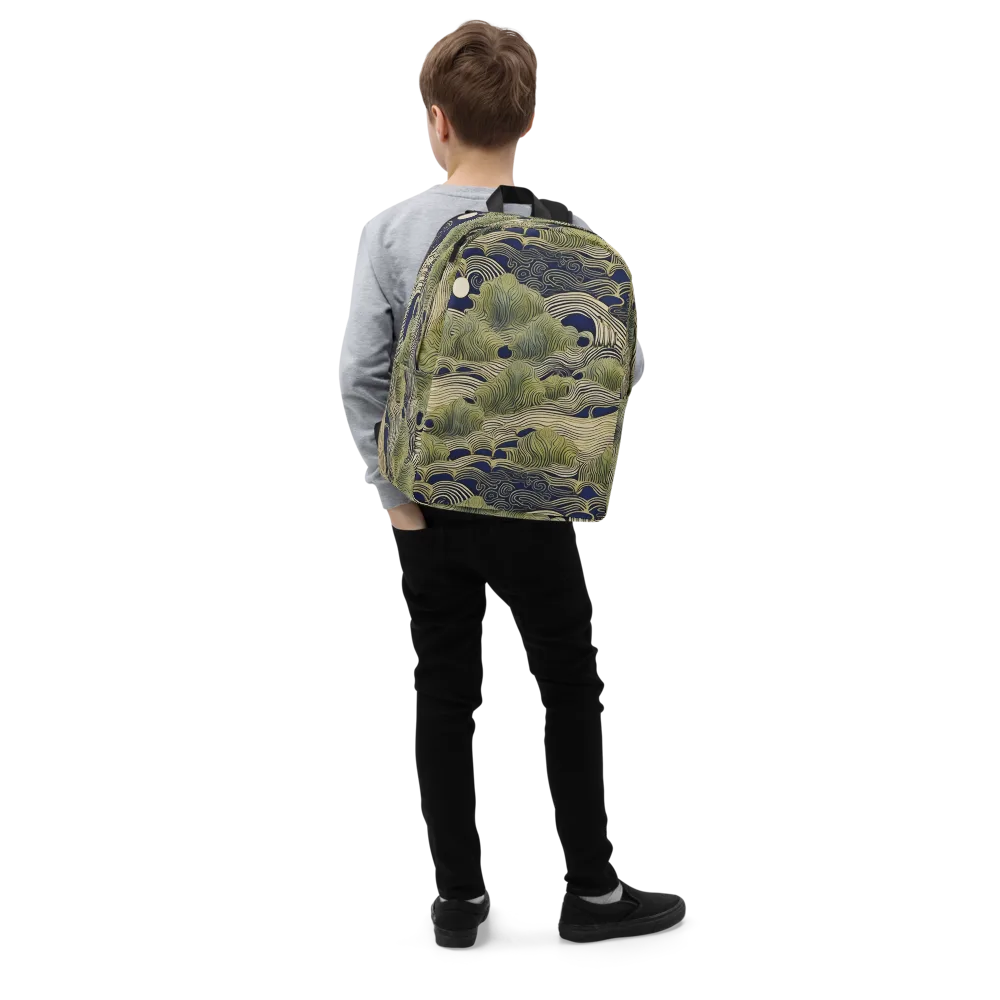 Indigo Tidal Song on Minimalist Backpack — Right Front