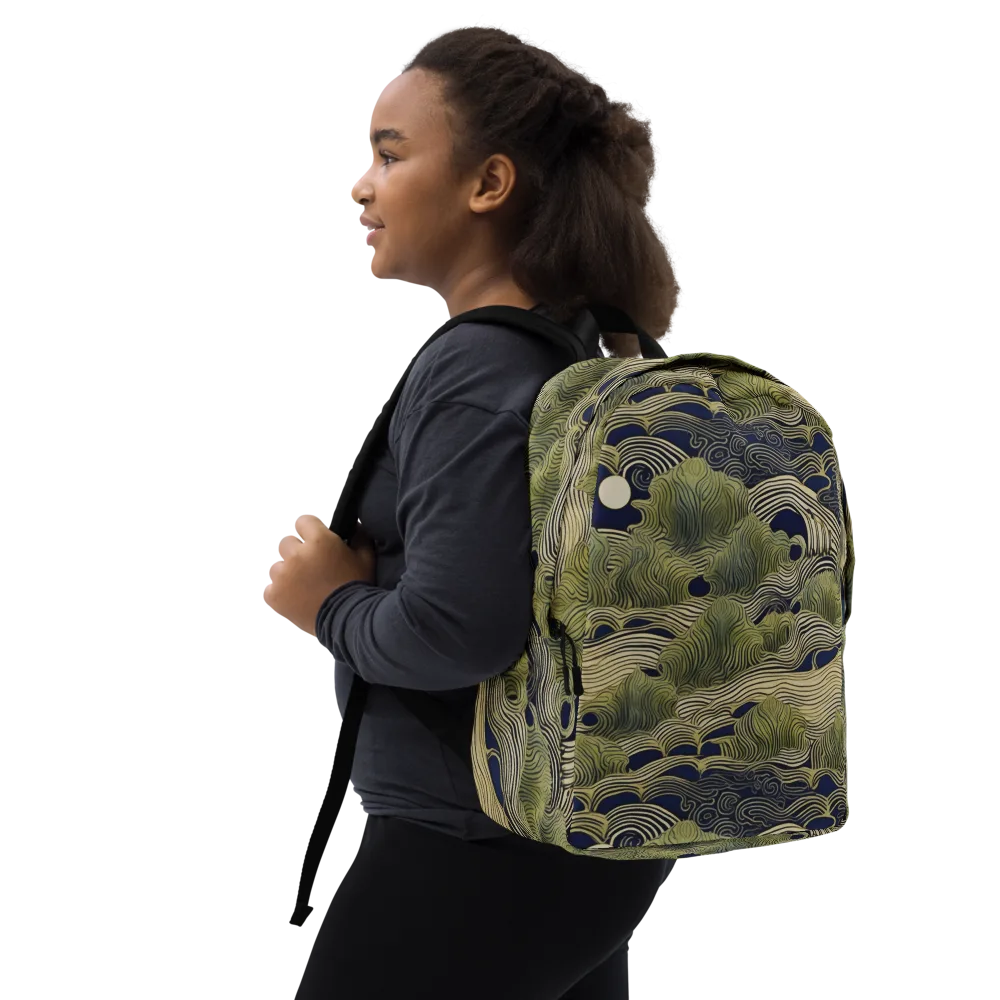 Indigo Tidal Song on Minimalist Backpack — Right Front