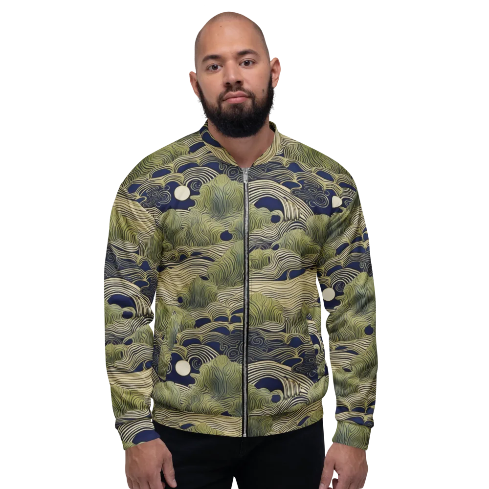 Indigo Tidal Song on Bomber Jacket — Front