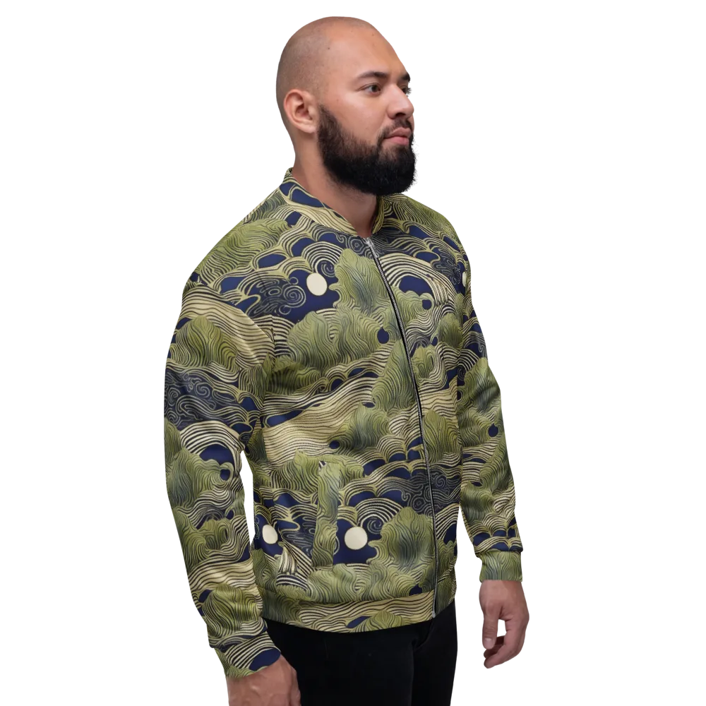 Indigo Tidal Song on Bomber Jacket — Right