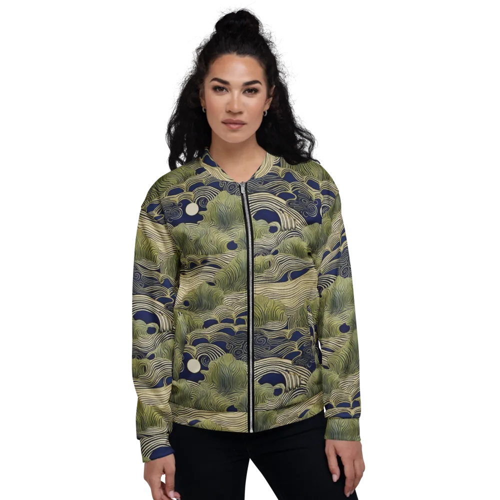 Indigo Tidal Song on Bomber Jacket — Front