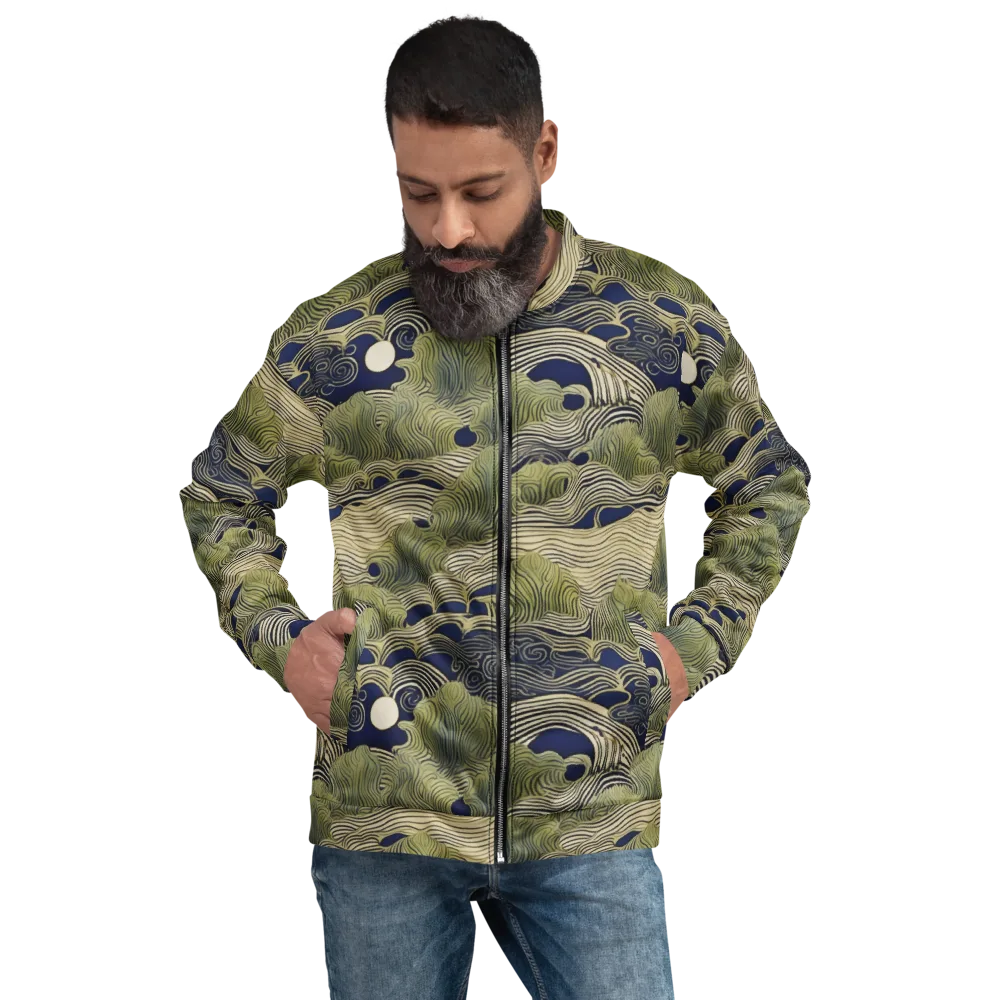 Indigo Tidal Song on Bomber Jacket — Front
