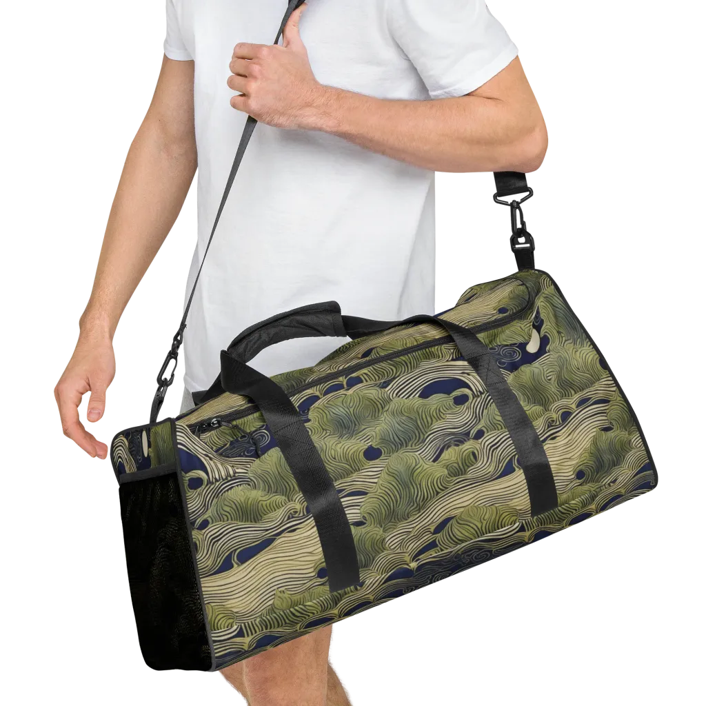 Indigo Tidal Song on Duffle Bag — Right Front