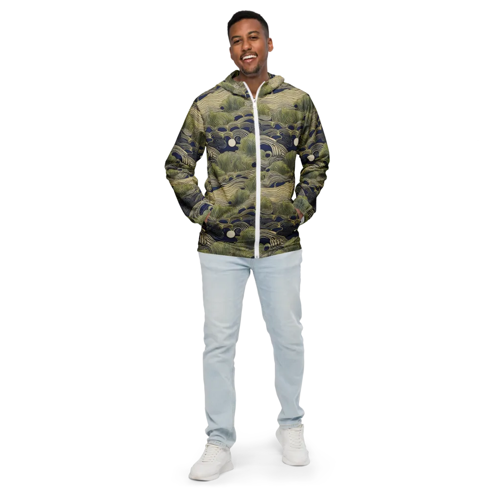 Indigo Tidal Song on Men's Windbreaker — Front