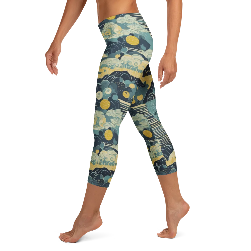 Cerulean Tide on Capri Leggings — Left