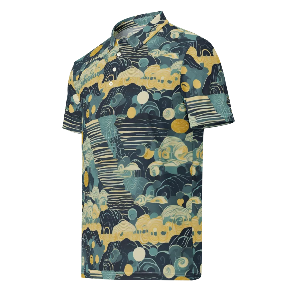 Cerulean Tide on Men's Slim Fit Polo Shirt — Left Front