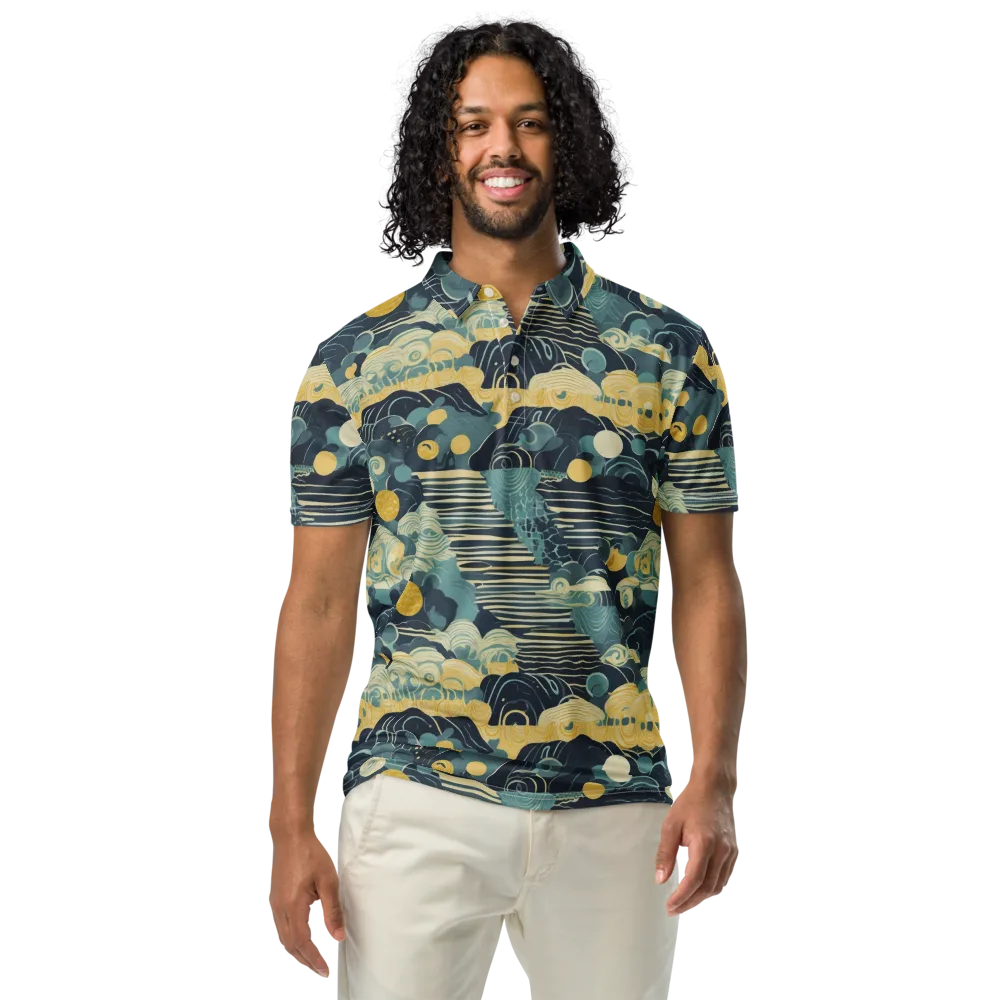 Cerulean Tide on Men's Slim Fit Polo Shirt — Front
