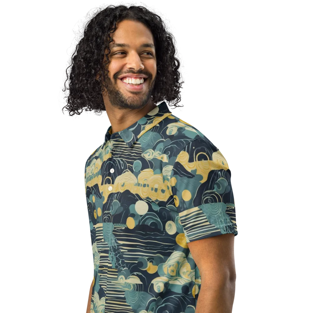 Cerulean Tide on Men's Slim Fit Polo Shirt — Left Front