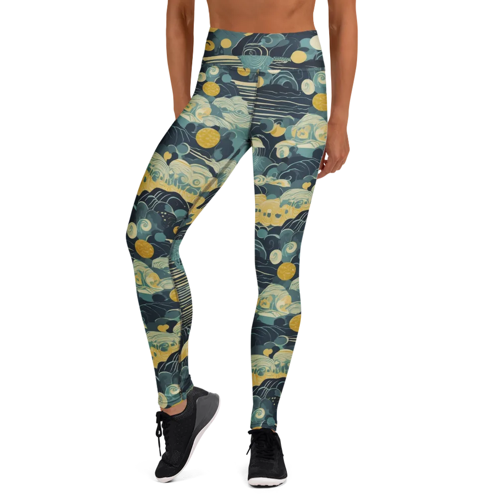 Cerulean Tide on Yoga Leggings — Front