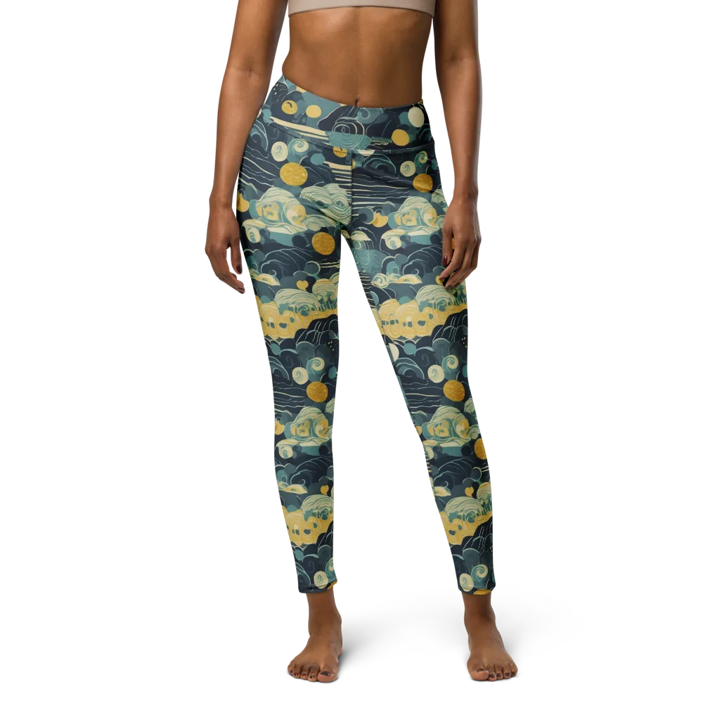 Cerulean Tide on Yoga Leggings — Front