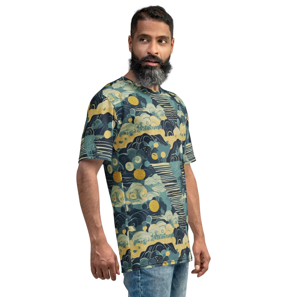 Cerulean Tide on Men's Crew Neck T-Shirt — Right