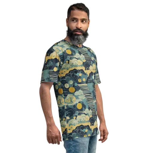 Cerulean Tide on a Men's Crew Neck T-Shirt